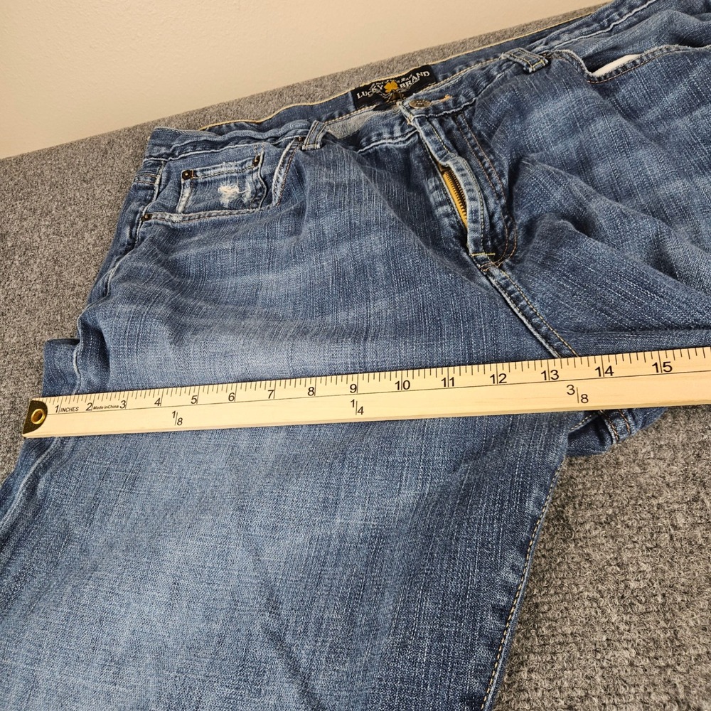 Lucky‎ Brand 329 Classic Straight Mens Blue Jeans 38x36 Medium Wash Denim - Picture 3 of 14